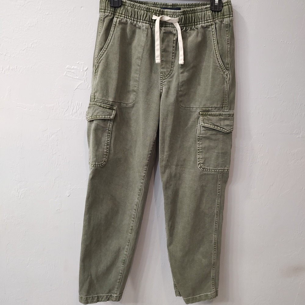 Gap Easy Jean Mid Rise Cargo Pockets Jeans sz XS  Elastic Waist Green Street